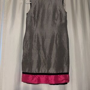 Elegant Black and White Dress with Pink Hem from Talbots